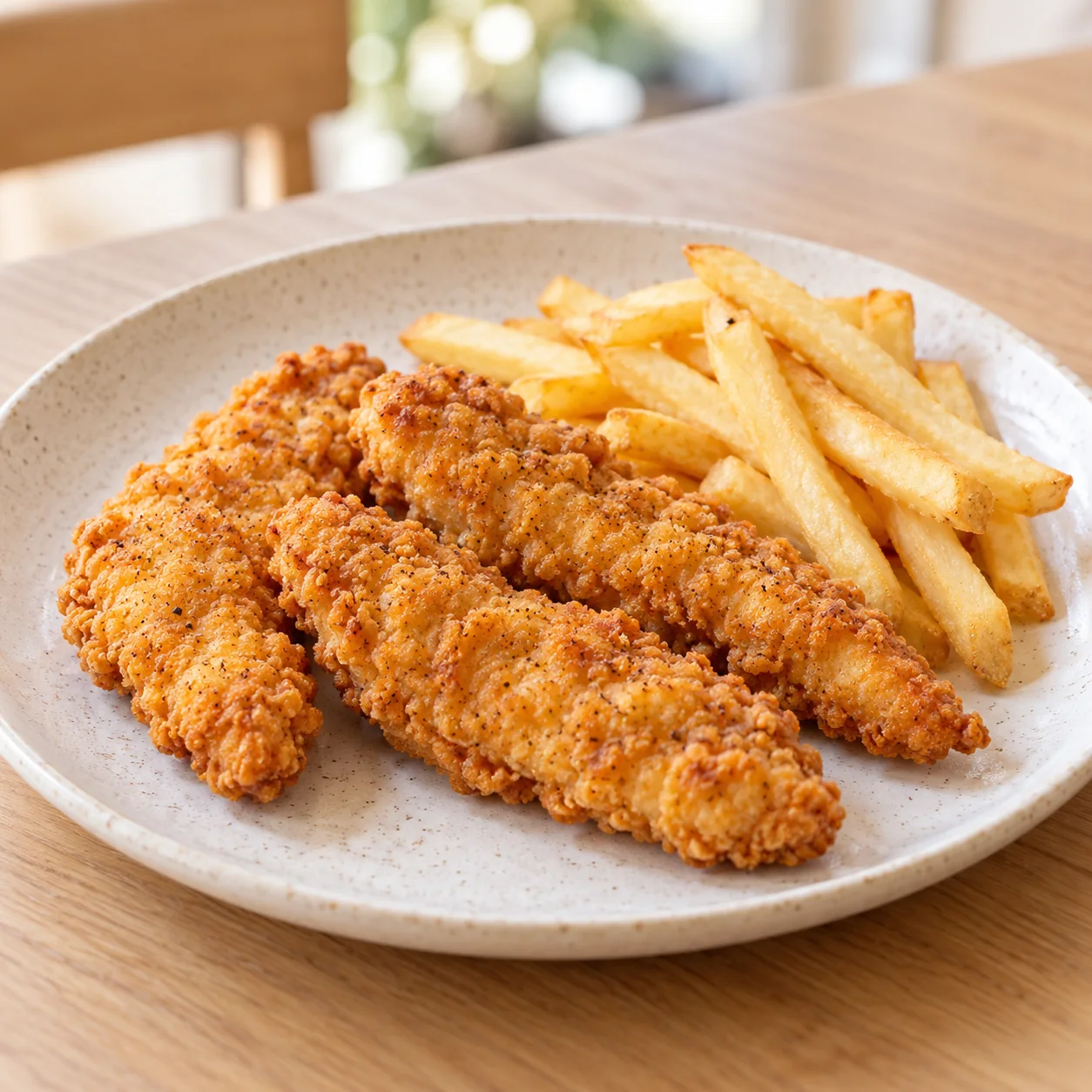 Chicken strips with small chips